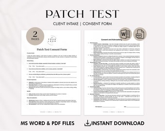 Patch Test Consent Form Template for Skincare Professionals - Printable in Word & PDF Formats for Skin Sensitivity and Allergy Testing