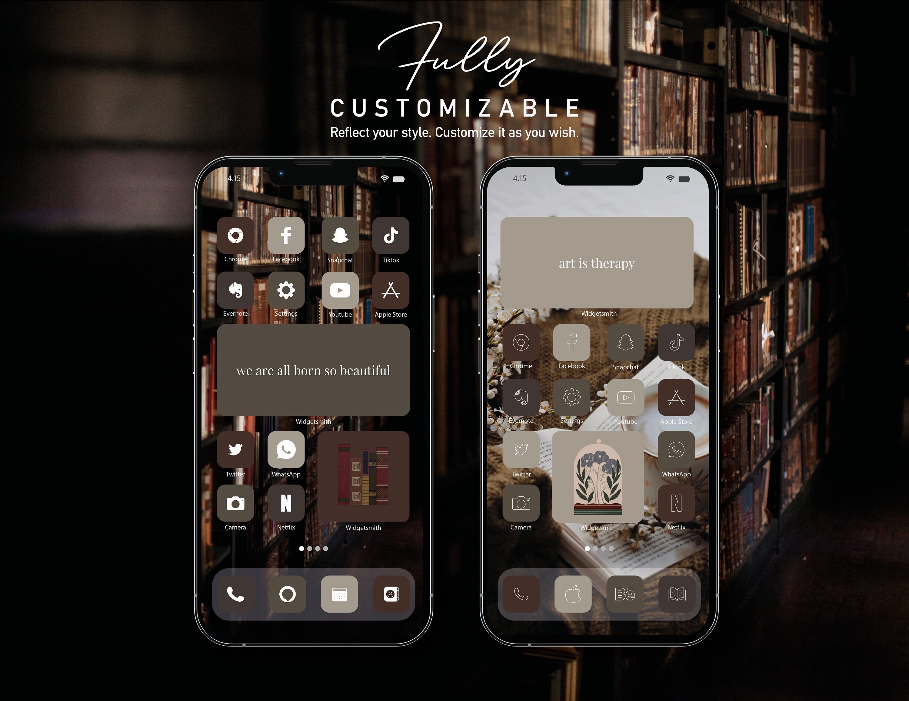 Dark Academia App Icons Ios Theme Pack for Ios 14 & Ios 15 Etsy