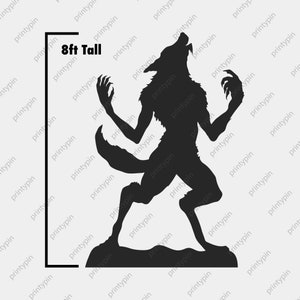 8ft Life-size Werewolf Template - Halloween Silhouette Decor Templates ...