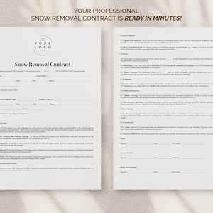 Snow Removal Contract Template - Printable Snow Plow Service Agreement ...