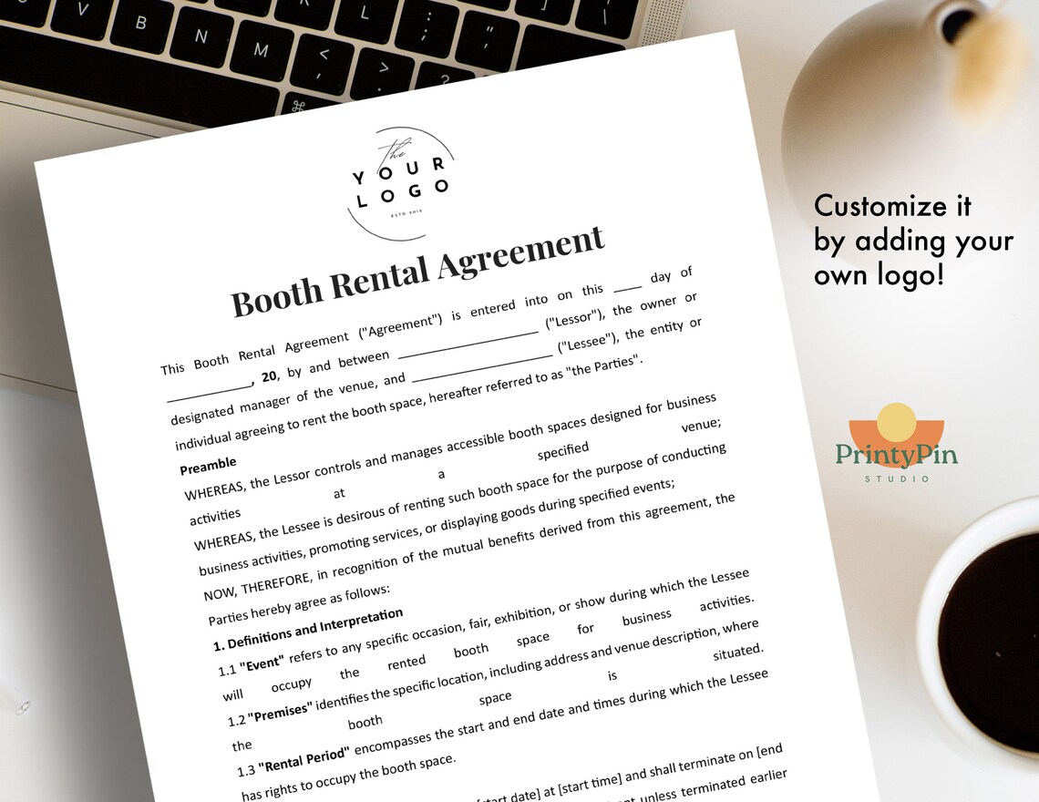 Booth Rental Agreement Template - Customizable Exhibit Space Contract ...