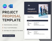 Project Proposal Template Canva | MS Word Template | Client Proposal Template | Business Proposal | Brief Proposal | Project Guide Template
