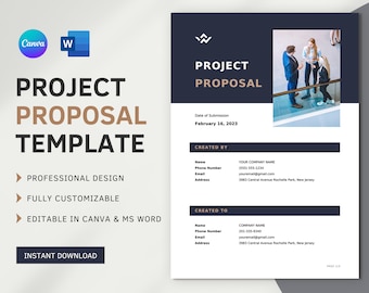 Projektvorschlag Vorlage Canva | MS Word Vorlage | Kundenvorschlag Vorlage | Geschäftsvorschlag | Kurzer Vorschlag | Projektleitfaden Vorlage