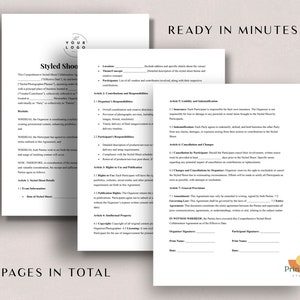 Editable Styled Shoot Contract Template for Photographers Vendors Editable Styled Shoot Contract Template for Photographers Vendors