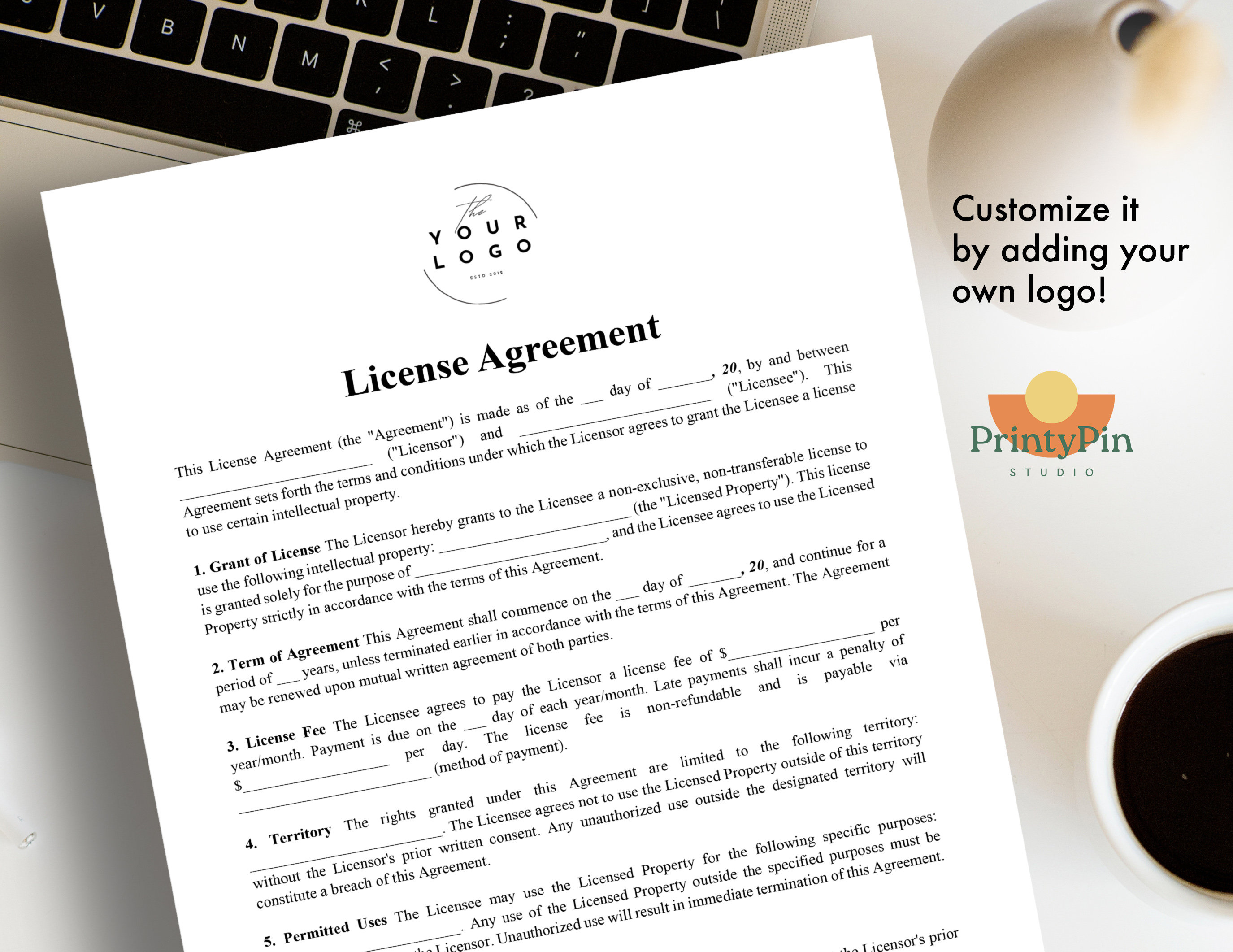 License Contract Template - Professional License Agreement Form ...