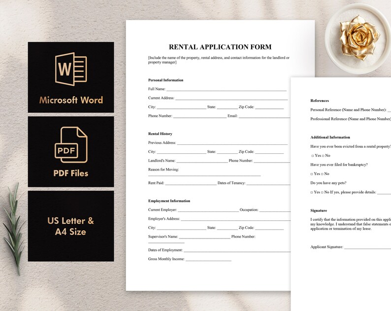 Rental Application Form, Rental Application Form Template, Printable ...