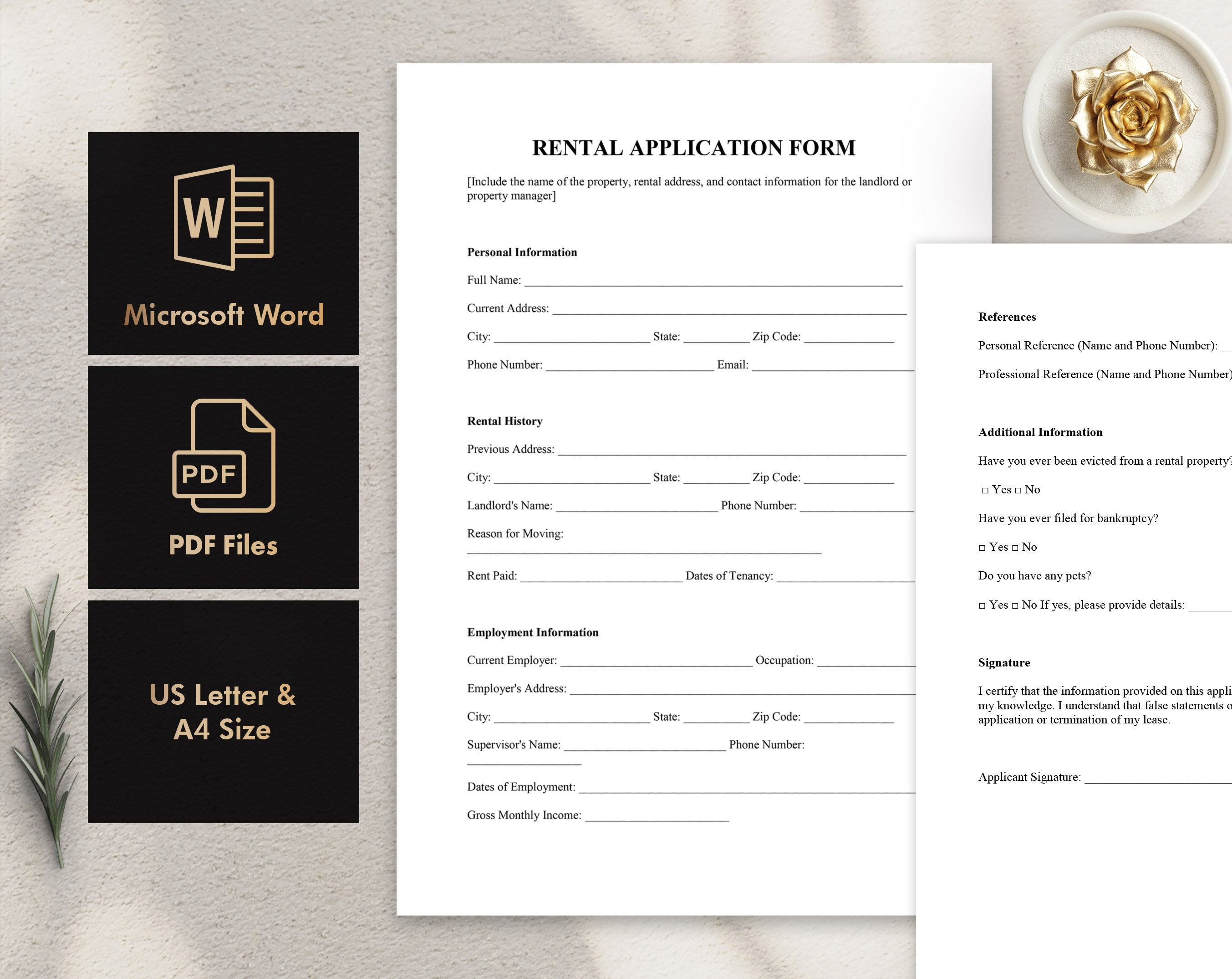 Pdf Rental Application Pic Rental Application Form, Rental Application Form Template, Printable ...