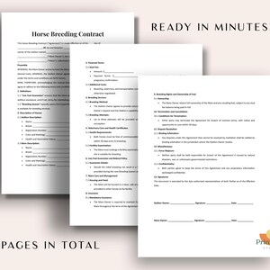 Horse Breeding Contract Template Customizable Equine Breeding Horse Breeding Contract Template Customizable Equine Breeding