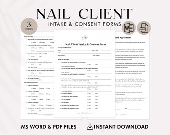 Nageladviesformulier | Bewerkbare pdf-sjabloon | Intakegesprek nagelstyliste | Aanpasbare schoonheidssalon- en spa-formulieren |Nail Tech Essentials