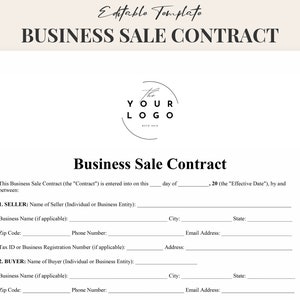 Bewerkbare sjabloon zakelijke verkoopcontract Word en pdf - afdrukbare sjabloon zakelijke aankoopovereenkomst - direct downloaden