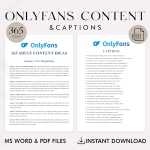 Content Ideas for OnlyFans - Engaging and Creative Content Inspiration - OnlyFans Content Creator - OnlyFans Captions Bundle - Adult Content