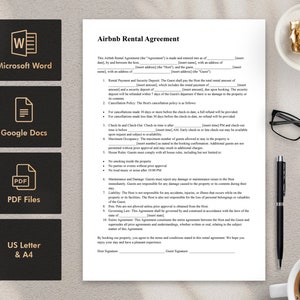 Professional Airbnb Rental Agreement Template | Airbnb Rental Agreement ...