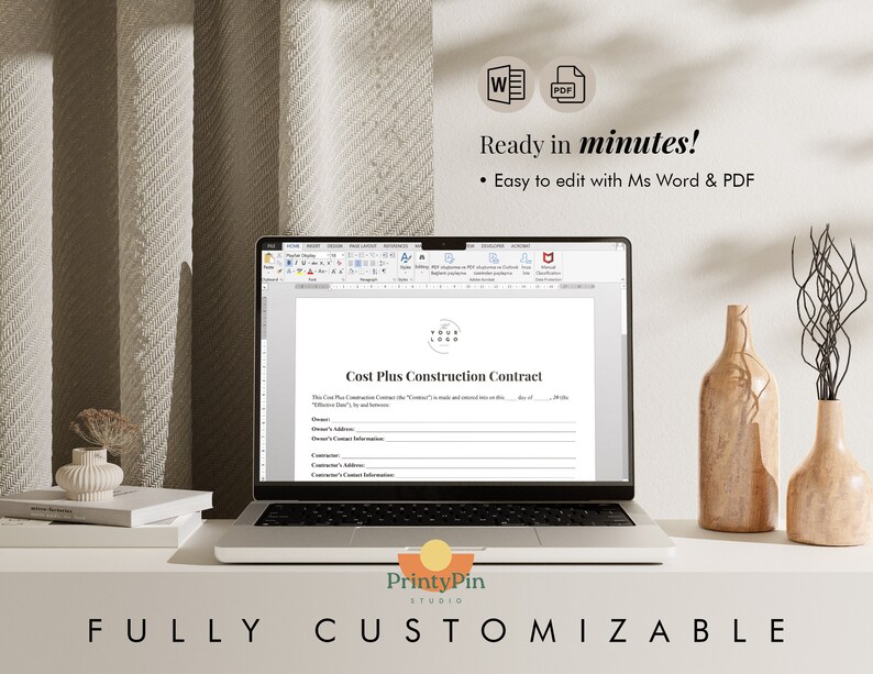 Cost Plus Construction Contract Template | Editable Construction ...