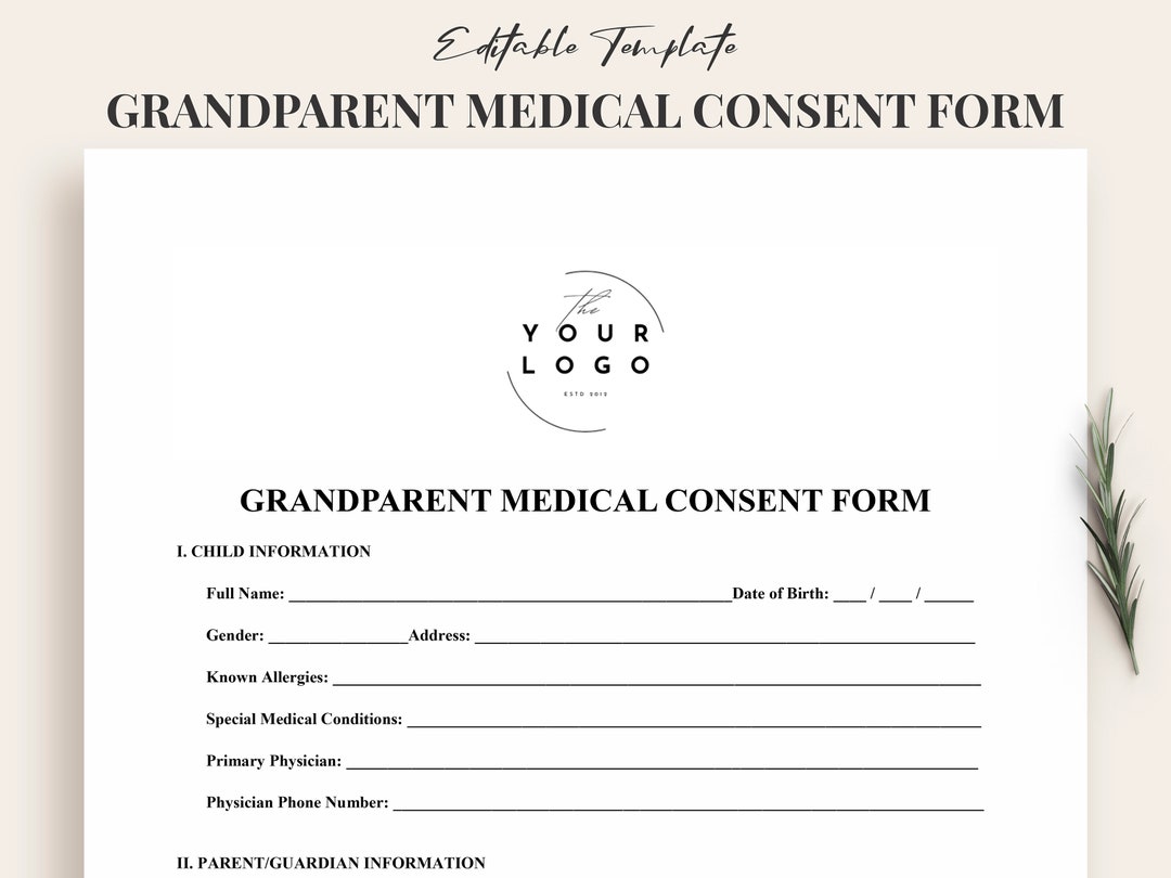 Editable Medical Consent Form for Grandchildren Emergency Authorization Editable Medical Consent Form for Grandchildren Emergency Authorization