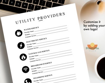 Lista de proveedores de servicios públicos inmobiliarios - Hoja de contacto de servicios públicos para el hogar - Guía de recomendaciones de proveedores - Guía para compradores de vivienda - Marketing inmobiliario