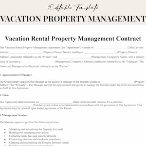 Airbnb Property Manager Contract Template Short Term Rental Property Management Agreement Legal Template VRBO Vacation Property Manager Form