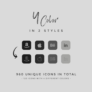 Black Aesthetic iPad App Icons | Dark Monogram Ios Icon Pack | Black