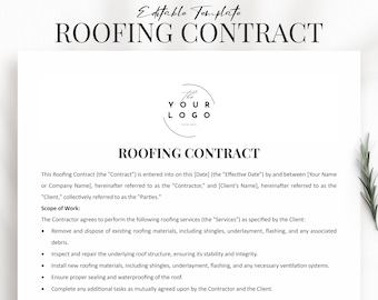 Modelo de Contrato de Telhados - Abrangente e Detalhado | Personalize para o Seu Negócio | Proteção Jurídica para Projetos de Telhados