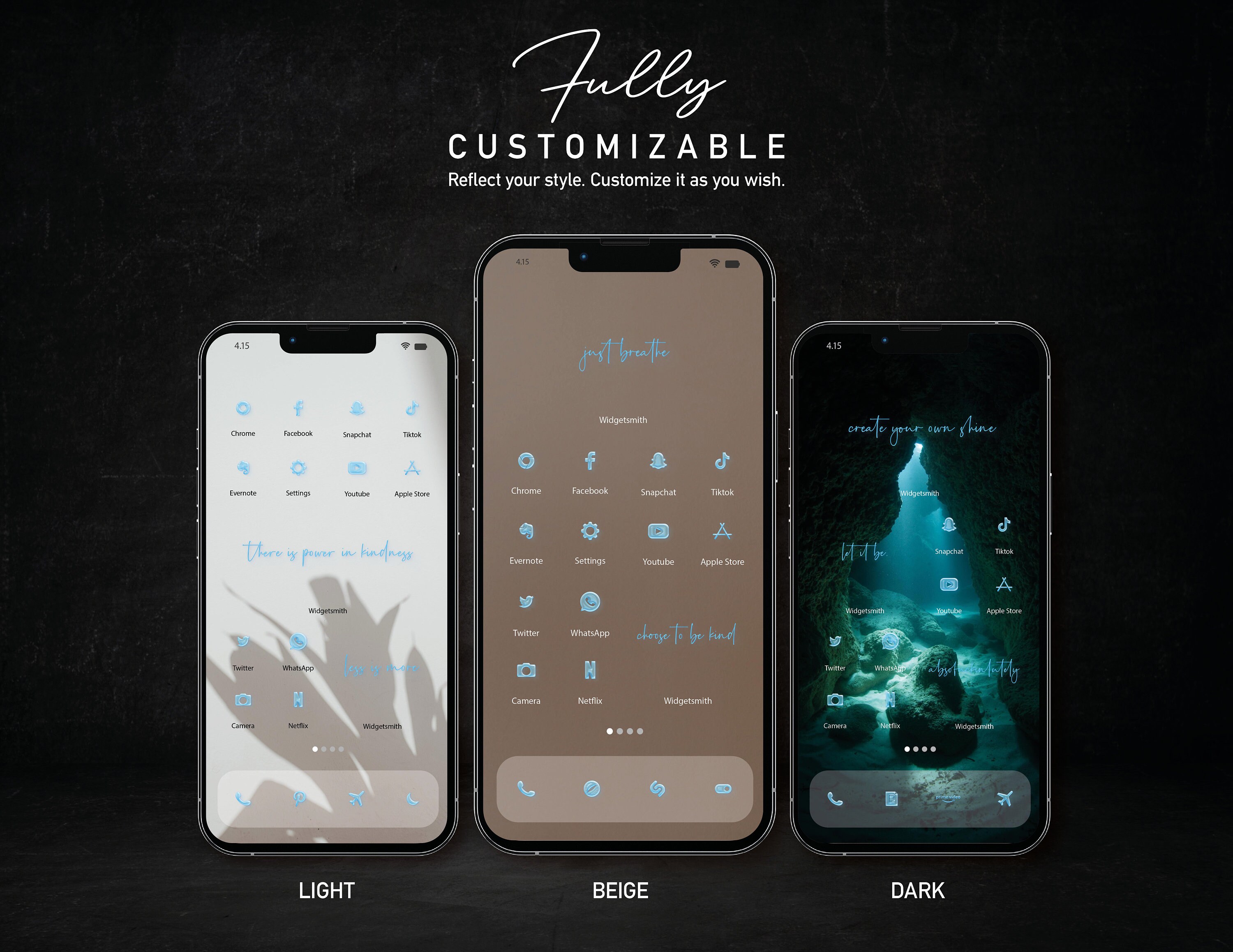 Transparent Icons With 3D Water Effect for iPhone Ios 14 & Ios 15 ...
