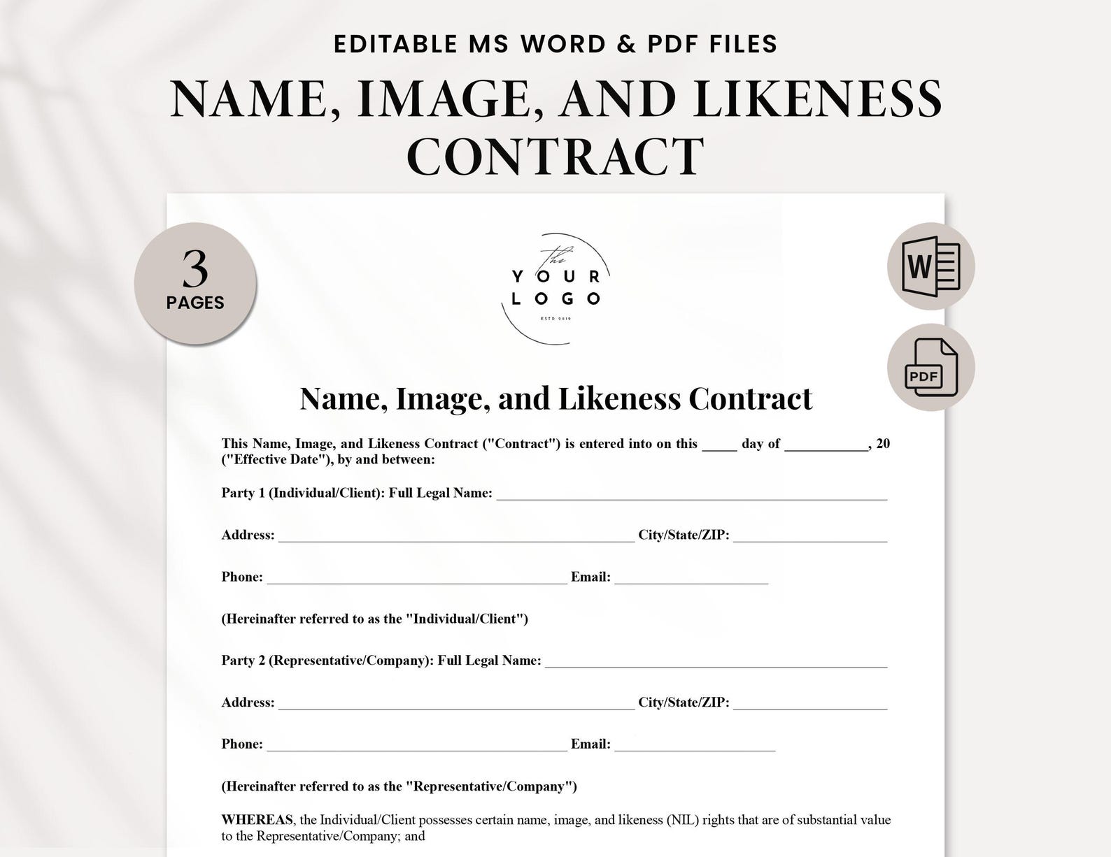 Sample Nil Contract.pdf Name, Image, and Likeness Contract Template - NIL Contract Template ...