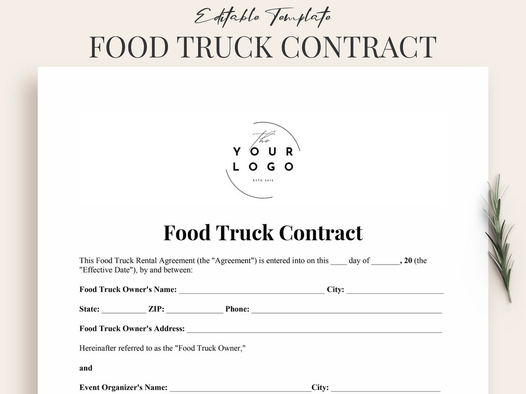 Printable Food Truck Contract Template Food Truck Rental Agreement Printable Food Truck Contract Template Food Truck Rental Agreement
