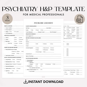 Psychiatry H P Clinical Template PDF for Medical Students
