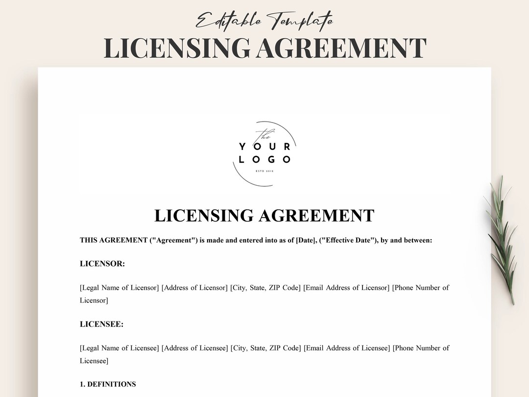 Licensing Agreement Template Word Pdf Professional Licensing Contract Template Editable Licensing Agreement Template Word Pdf Professional Licensing Contract Template Editable