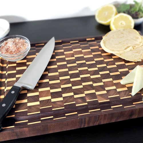 Zebra Wood End Grain Cutting Board Etsy Canada