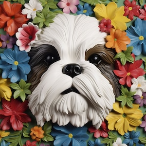 Envoltório de copo COLORIDO 3D SHIH TZU 20 onças
