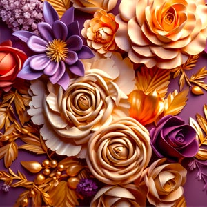 Purple and Champagne 3D Tumbler Wrap