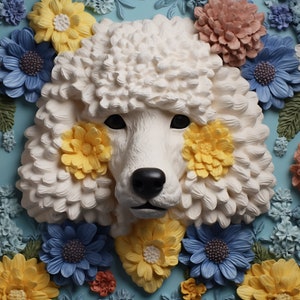 COLORFUL 3D POODLE DOG 20oz Tumbler Wrap