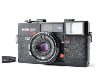 Konica C35 EF Point and Shoot 35mm Film Camera w/ Hexanon 38mm f2.8 Lens Fully Works