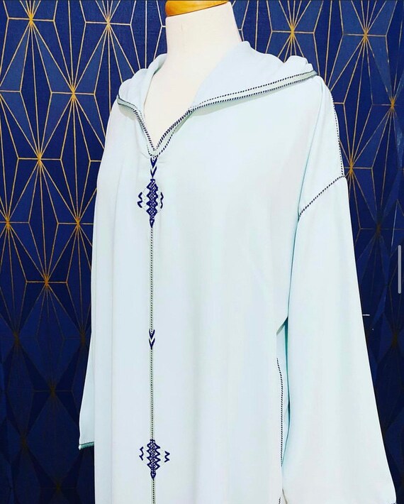 Jellaba Bleu Bebe Djellaba Marocaine Pour Femme Abaya Arabe Robe
