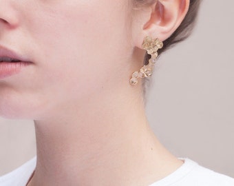 KYPSÈLI EARRING MIELE - Studs - Brass - Silver - bees - beeswax - honeycomb - nectar - honey