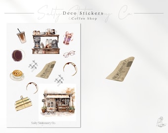 Coffee Shop - Deco Stickers | Planner Stickers | Functional and Minimal Planner Stickers Stickers | Journaling Stickers