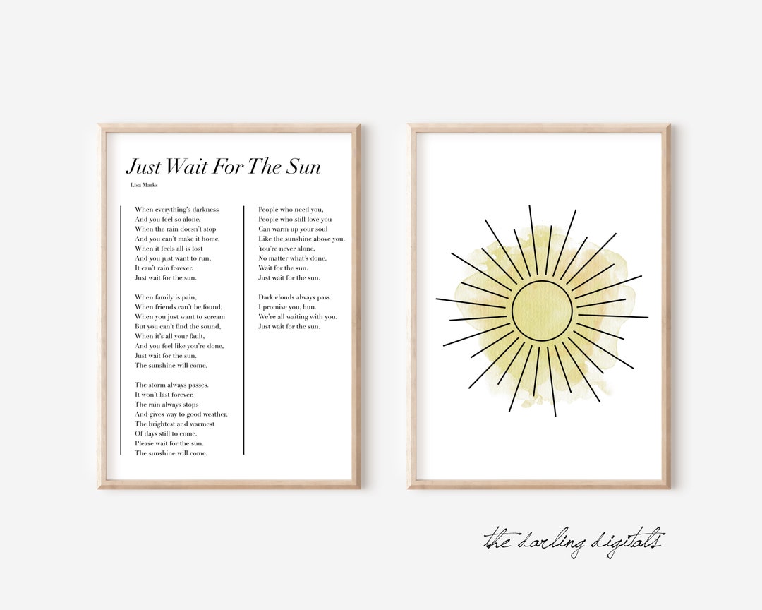 Just Wait for the Sun Poem Art - Etsy