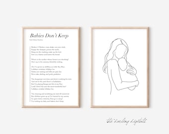 Babies Don&#39;t Keep poem + line drawing