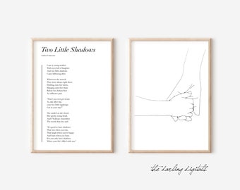 Two Little Shadows poem + line drawing