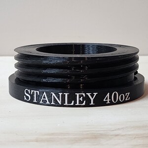 Laser Rotary Chuck adapter for Stanley 40oz tumblers with threaded lids.