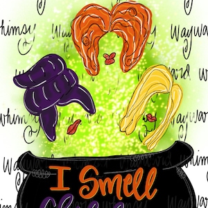 Halloween movie Witch Sisters- I smell children- png-file- digital download- sublimation- digital artwork- DTG- Screen print- transfer