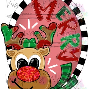 Merry Christmas Reindeer - png file- digital download- sublimation file- digital artwork-