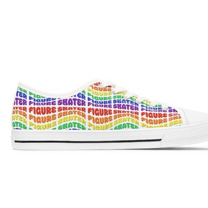PRIDE Kunstschaatsster Lage topsneakers voor dames, cadeau voor kunstschaatser, schaatsschoenen, LGTBQ kunstschaatscadeau