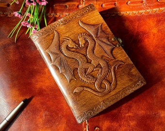 Dragon leather journal Blank spell Book of Shadows Grimoire journal vintage journal Junk Journal Handmade vintage Gifts for Him Her