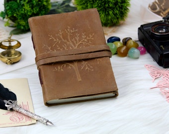 Tree of Life Leather journal with soft touch leather | Junk Journal | Handmade Vintage NoteBook | Leather Sketchbook | Gifts for him her