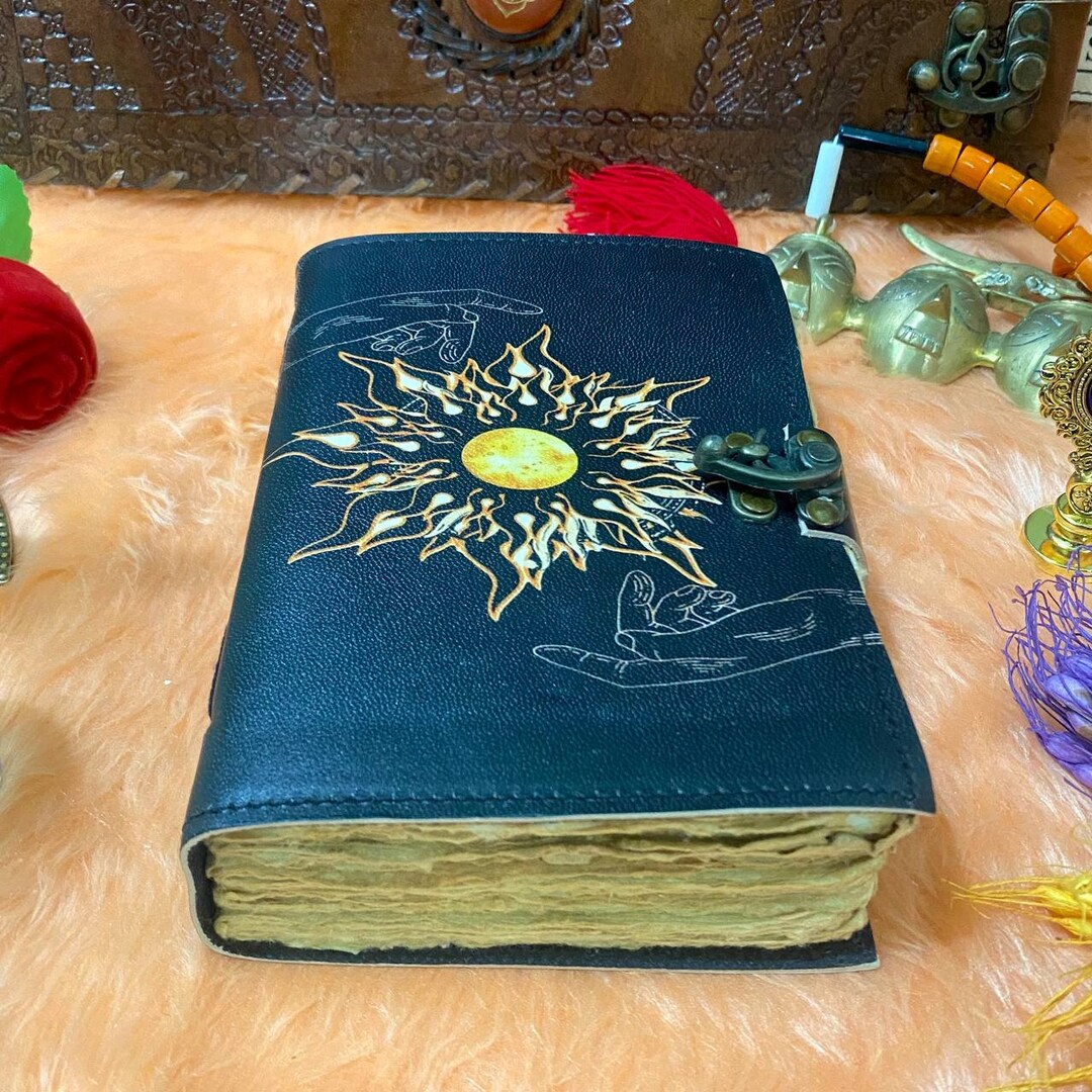 Sun and Moon Vintage Leather Journal for Men & Women 200 Pages of ...