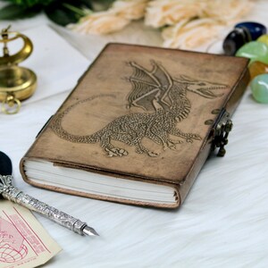 Celtic Cat Leather Journal Blank Spell Book Of Shadows Gift For Him Her - View #2