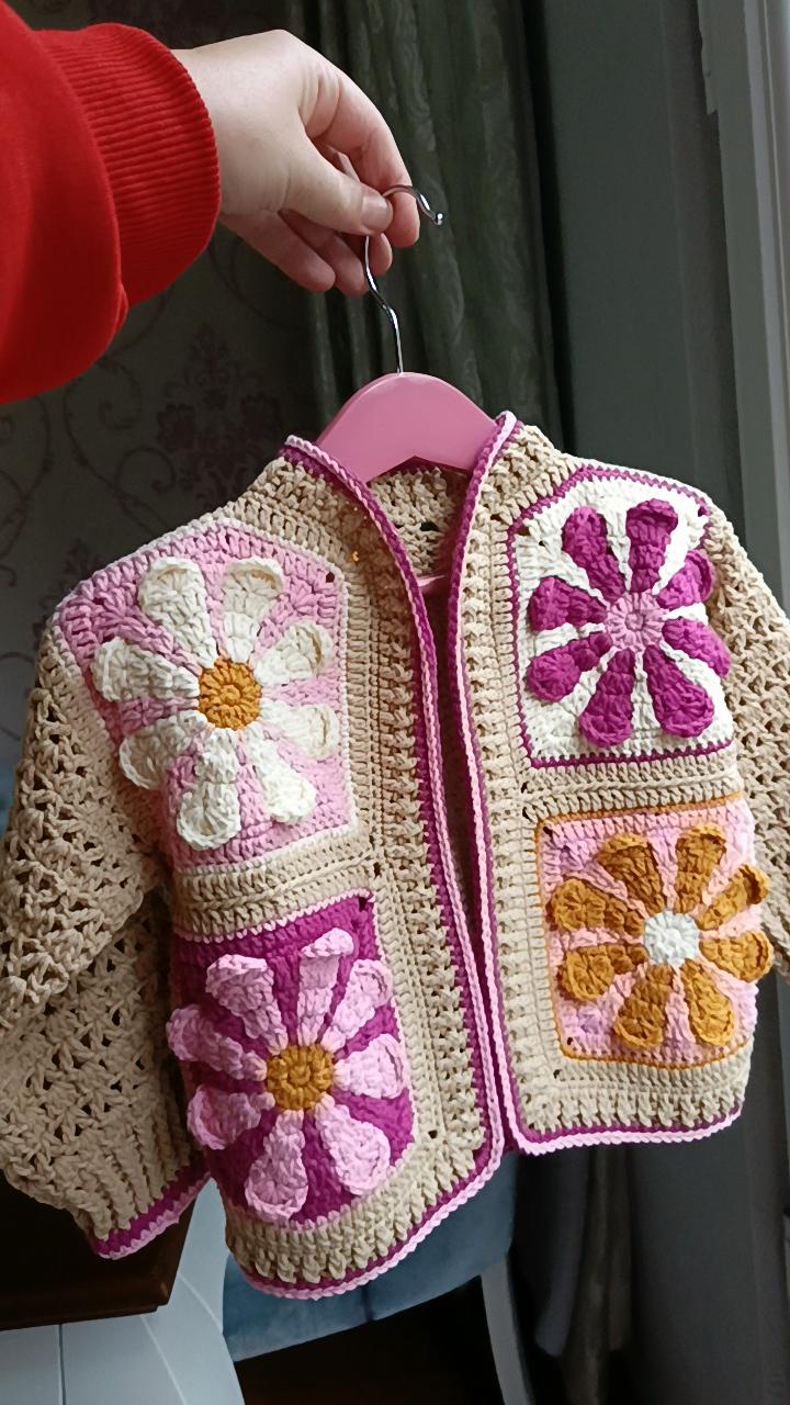 Crochet Baby and Kids Cardigan, Kids Crochet Sweater, Granny Square Child Cardigan, Knit Baby Cardigan, Crochet Baby Clothes, Knit Sweater