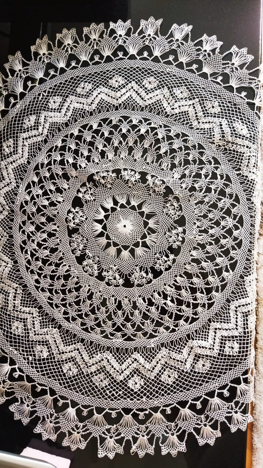 Vintage Needle Lace Doily Coffee Table Coverneedle Lace Etsy