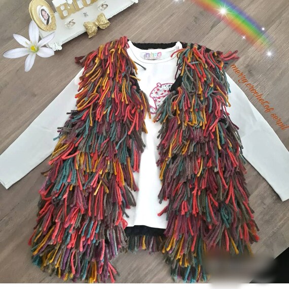 Crochet Hippie Festival Vest Knitting Tassel Vest Handmade Vintage Jacket Knit Quantum Vest Bohemian Festival Fringed Vest Etsy Canada