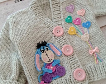 Knit kids cardigan,knit child newborn gift,handmade kids birthday gift,knitkidssweater,button-up kids cardigan,